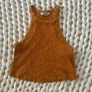 Forever 21 High Neck Ribbed Crop Tank Size Small